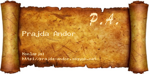 Prajda Andor névjegykártya